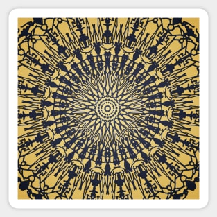 Elegant Gold and Blue Mandala Sticker